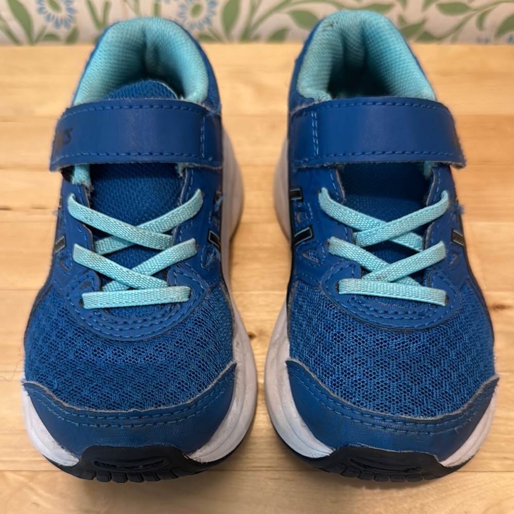 Asics Blue Sneakers with Velcro Strap and Rubber Sole